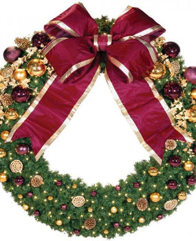Traditional Wreath - decorated with lights and ornaments
