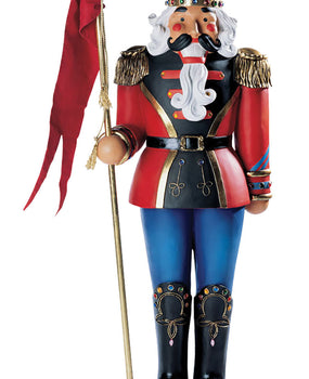 Fiberglass Nutcracker w/ Flag 72"