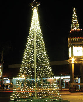 Flag Pole Tree of Lights