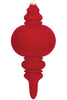 Flocked Finial Ornament - Red or White (Set of 12)