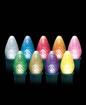LED C7 Faceted Bulbs (Case of 25) 9 colors