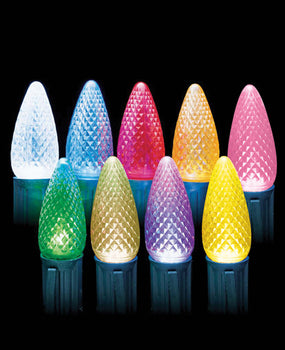 LED C9 Faceted Bulbs (Case of 25) 9 Colors