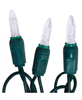Faceted LED, DL Pro Coaxial, M6, 50L, 6" spacing, Green Wire