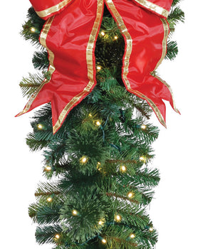 Natural Column Drop with Red Bow (Lit or Unlit)