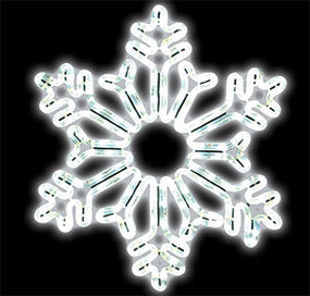 LED Ropelight Snowflakes with White Lights