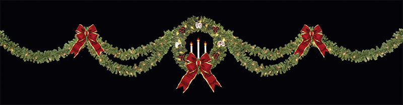 Three Candle Skyline with 60" Wreath