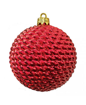 Woven Shiny Ornaments - 6 Colors in 3 Sizes (sets of 6)