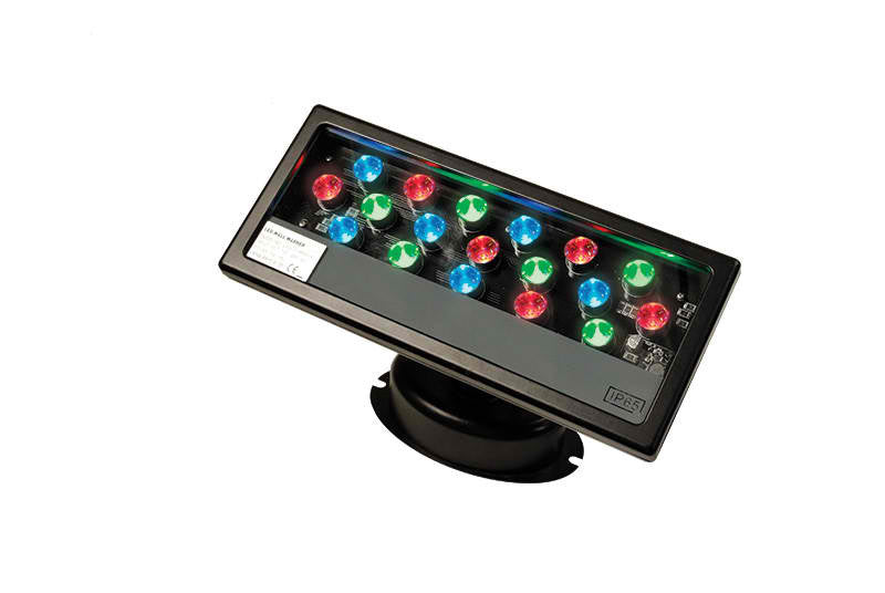 Full Spectrum Color LED Wall Washer, 18pcs tri-color LED (with 15' power cord installed)