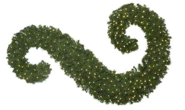 Giant Scroll Topiary with Lights