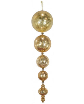 Mercury Ball Finial Ornaments - Red, Gold or Silver (set of 2)