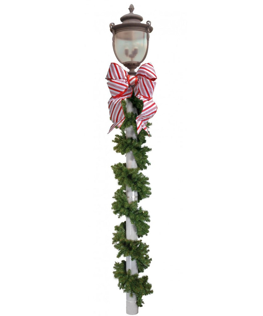 Single Bow & Garland Accent Kit - Gold, Red or Candy Cane (Lit or Unlit)