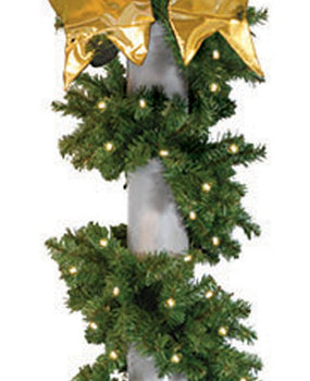 Double Bow & Garland Accent Kit - Gold or Red (Lit or Unlit)