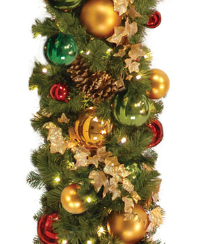 Classic Garland with Lights, 10' section