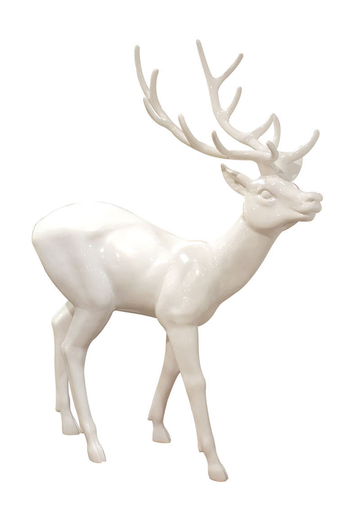 Elegant Deer in White Gloss