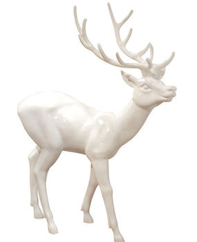 Elegant Deer in White Gloss