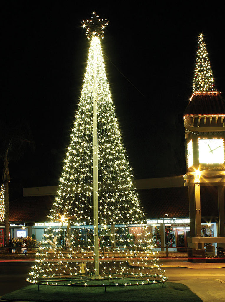 Flag Pole Tree of Lights