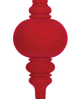 Flocked Finial Ornament - Red or White (Set of 12)