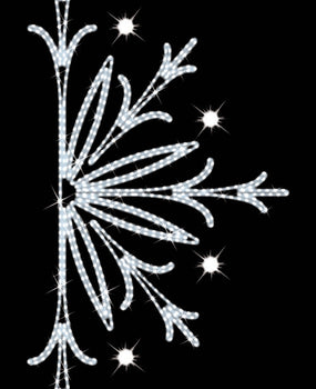 Pole Mount - Half Snowflake Design with LED