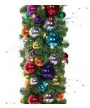 Jewel Tone Garland with LED mini lights, 10' section
