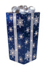 Lit Fiberglass Gift Box with Snowflake Design