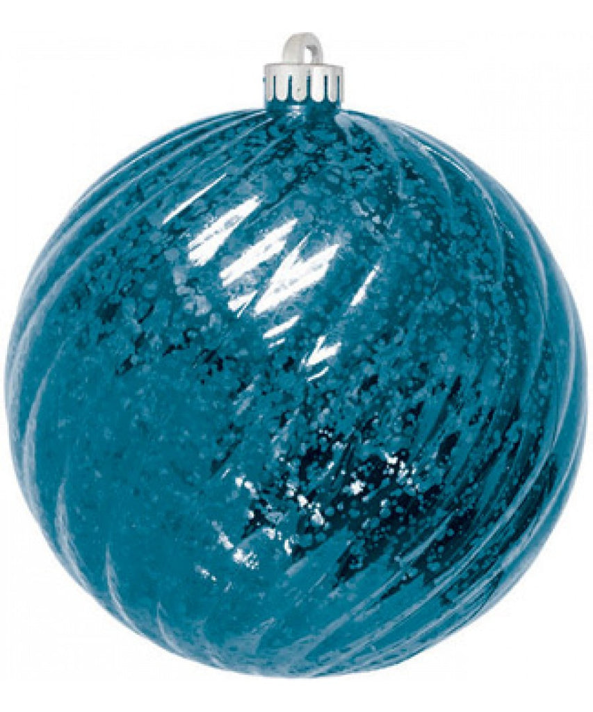 Mercury Round Swirl Ornaments - 7 Colors (set of 12)
