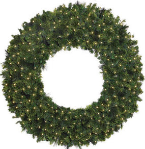 Natural Mixed Foliage Wreath 6' to 12' Sizes with LED Lights