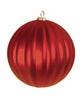 Ribbed Ornaments - Red, Gold or Silver in Matte or Shiny (Set of 12)