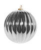 Ribbed Ornaments - Red, Gold or Silver in Matte or Shiny (Set of 12)