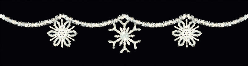 Snowflake Skyline (White/Silver Garland), LED