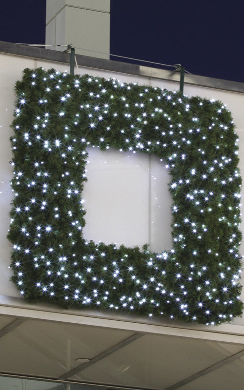 Square Wreath with LED mini lights