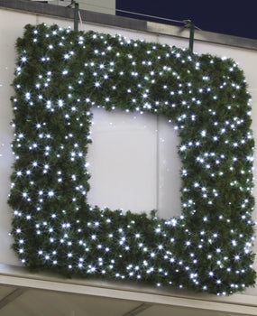 Square Wreath with LED mini lights