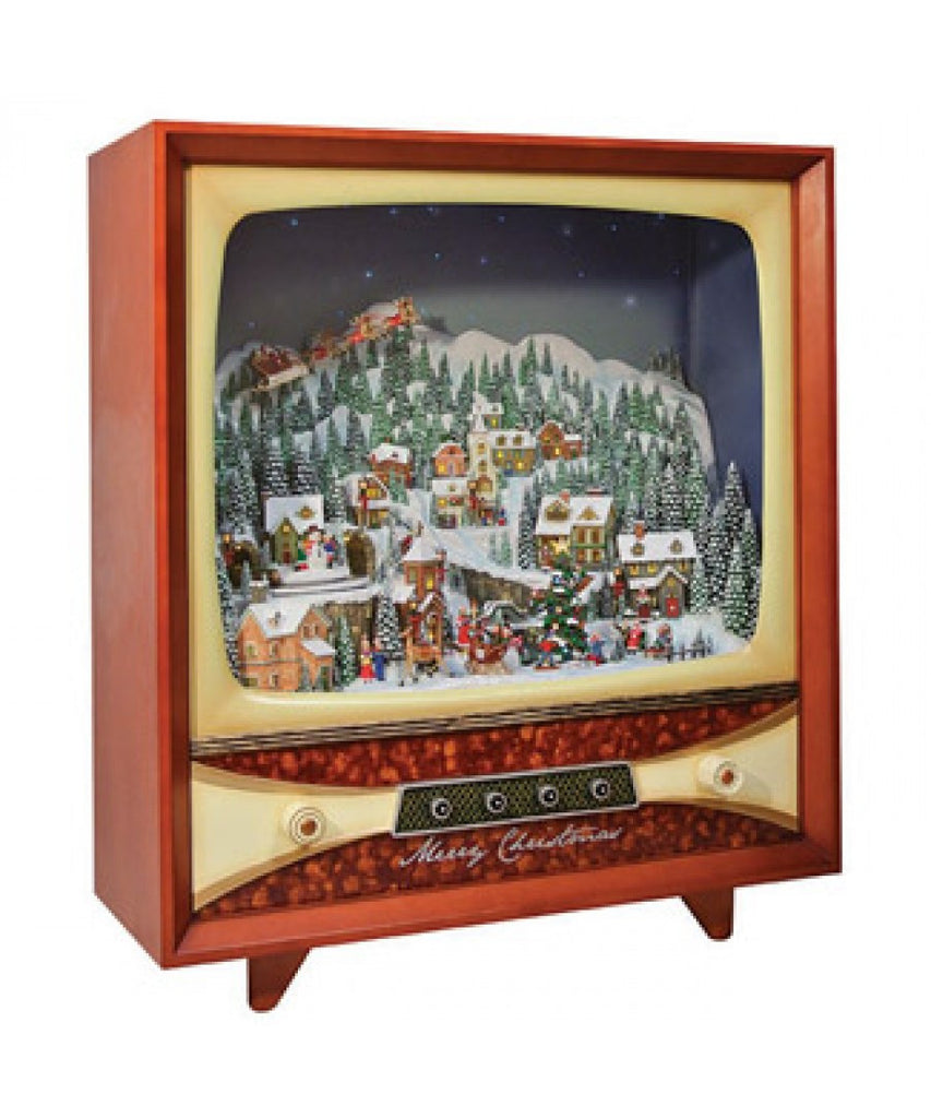 Winter Village Scene TV Animated/Musical Vintage Style