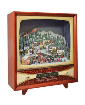 Winter Village Scene TV Animated/Musical Vintage Style